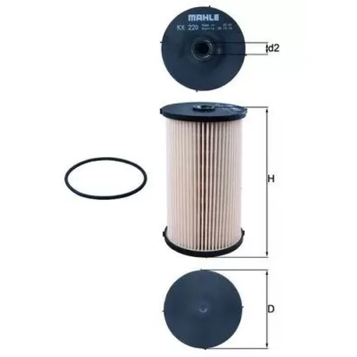 Yakit Filtresi (Mazot) Eos Golf VI VII Jetta Yeti Superb A3 Tt Caddy III Passat Tiguan Touran Leon Octavia Toledo III Altea XL 1.6 1.9 2.0 TDI | MAHLE KX220D | OEM 3C0127400B 3C0127400B 3C0127400C 3C0127400D 3C0127400E 3C0127434 3C0127400D