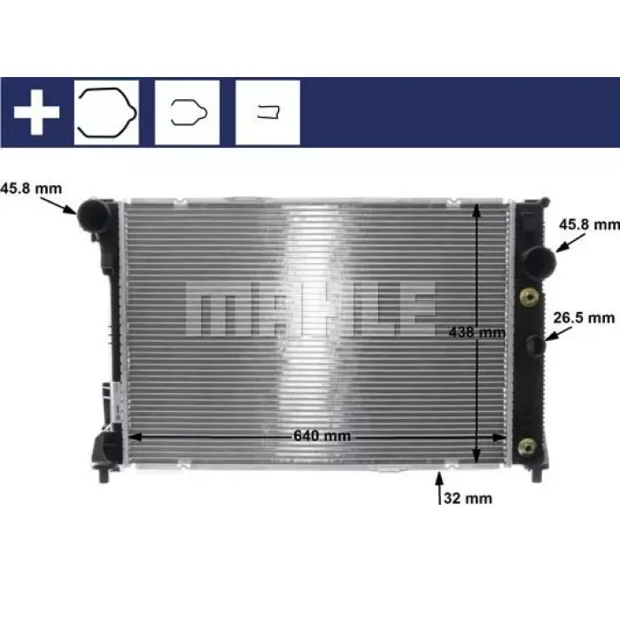 Motor Su Radyatoru X204 08>15 W204 08>14 C218 11>17 W212 09>15 C207 10>16 | MAHLE CR 1176 000S | OEM A2045003603