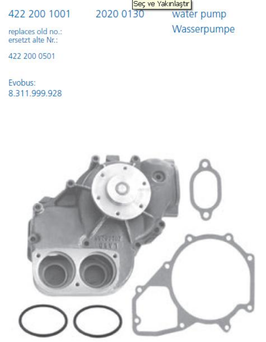 Devirdaim 422 Geniş Çark | OEM 422 200 0501