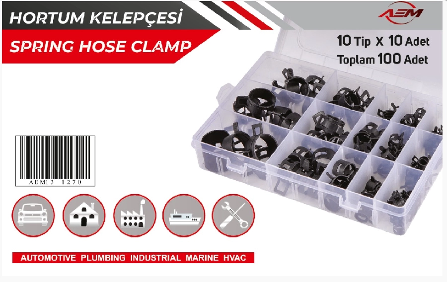 Hortum Kelepçe Seti (100 Adet) | OEM AEM131270