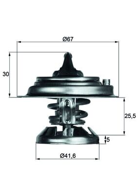 Termostat 75 °C (OM601, OM602, OM603) W124 85>93 W202 93>00 W210 96>02 W461 97> | MAHLE TX2975D | OEM A6012000215