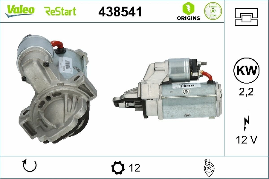 Marş Motoru 12V 2,5KW 12D Transit V347-V363 155PS 2,2 TDCI - 2011 Start Stop Arkadan Çeker | OEM 438541
