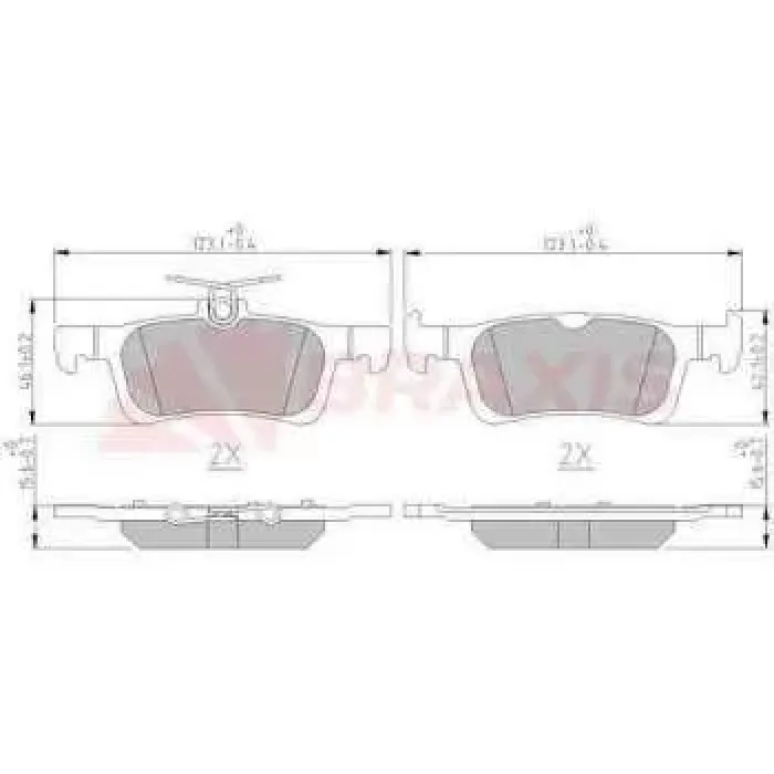 Arka Fren Balatasi P308 2 13> | BRAXIS AA0622 | OEM 1610814180