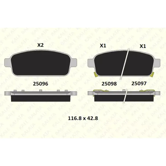Arka Fren Balatasi Astra J Cruze Mokka | KALE B 25096 162 05 ANS | OEM 13300867