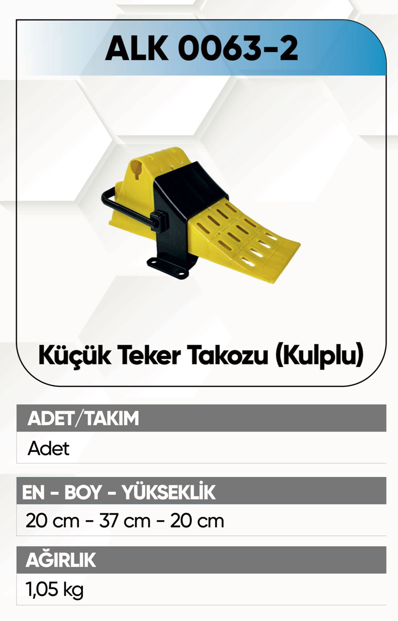 Alkotek Küçük Teker Takozu Sarı Kulplu 2.KALİTE
