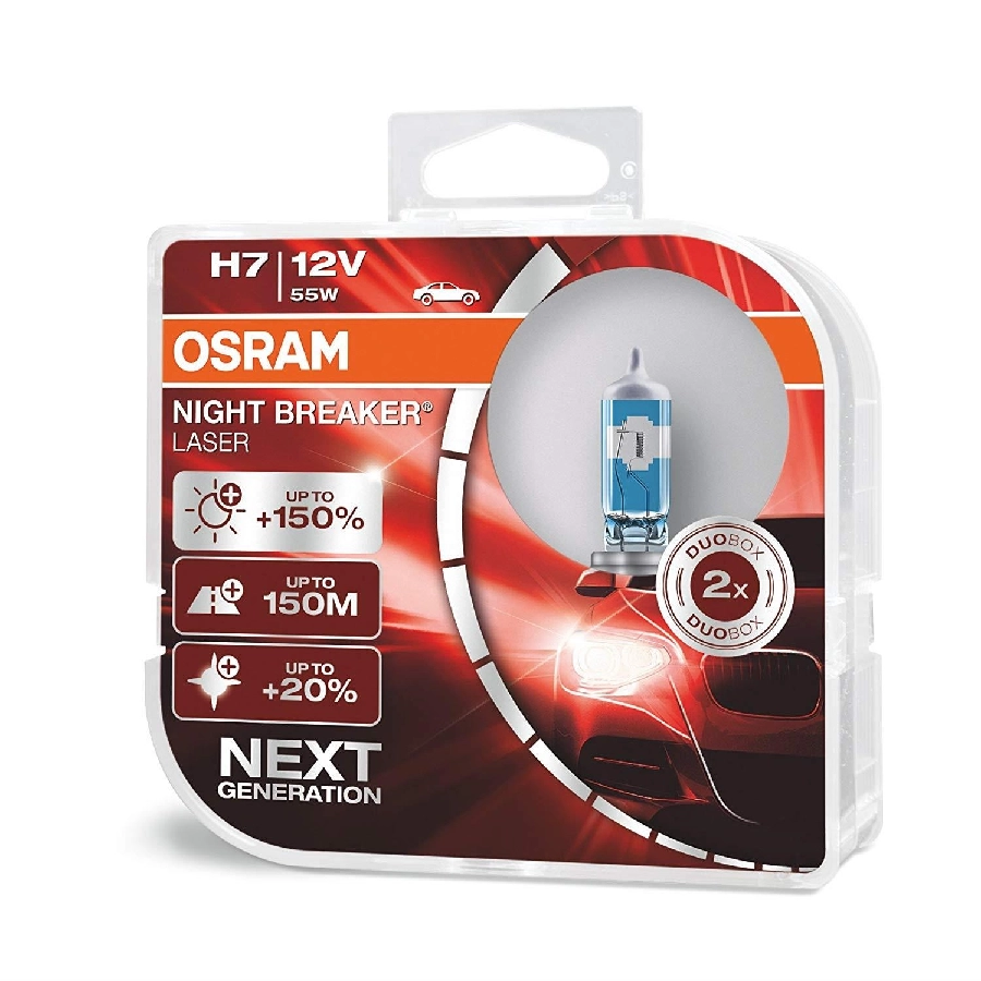 Ampul (2Lİ) 12V H7 55W Nıght Breaker Laser %150 Güçlü %20 Beyaz Işık | OEM 64210NL-2HB