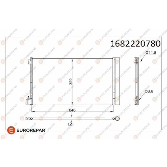 Klima Radyatoru (Kondanser) Insignia 1,6I/2,0 Cdti 08-> | EUROREPAR 1682220780 | OEM 1850134 13330217 1850377