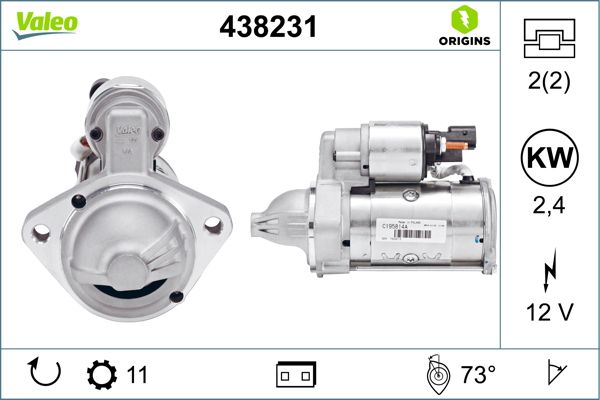 Mars Motoru 12V 11 Dis Vw Crafter 06>16 | VALEO 438231 | OEM 076911023B 076911023B 076911023BX 076911023BX