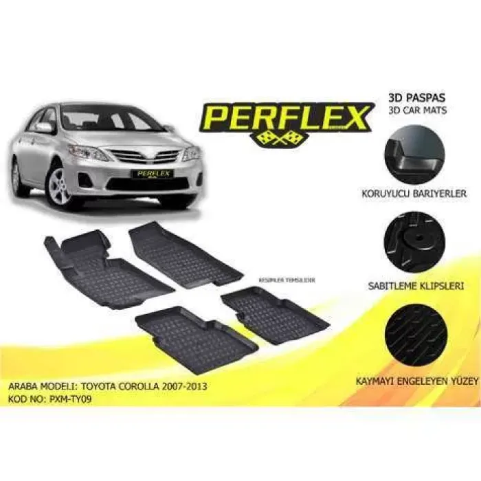Paspas 3D Havuzlu 10-Mat Toyota Corolla 2007-2013 | PERFLEX PXM-TY09
