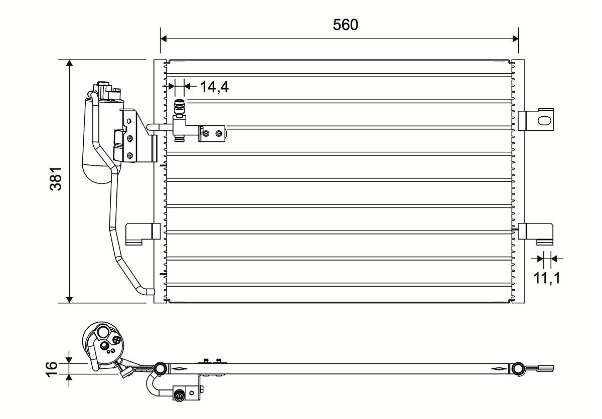 Klima Radyatoru A-Class W168 97>04 Vaneo 414 02>05 | VALEO 817659 | OEM A1685001154