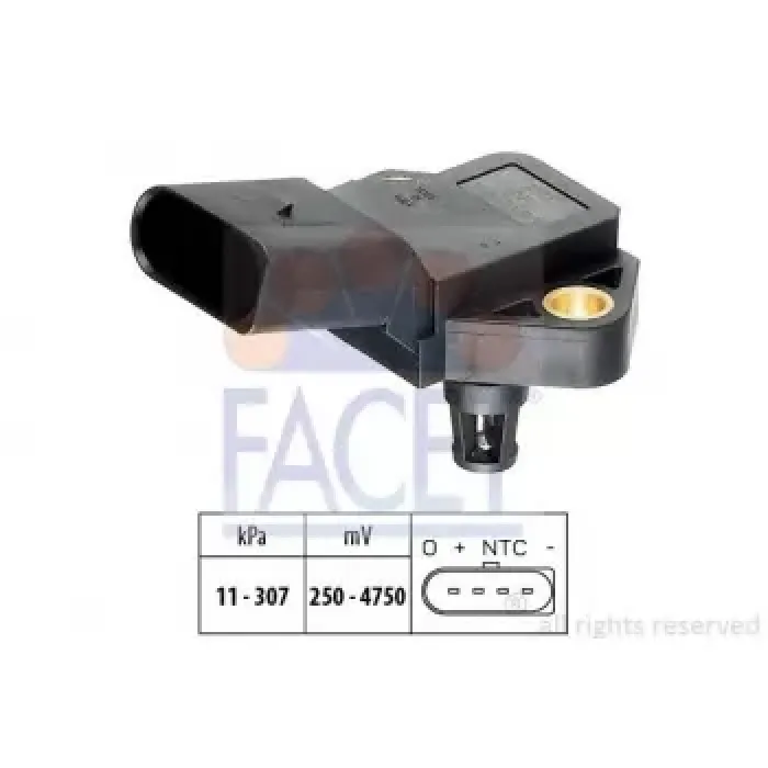 Turbo Basinc Sensoru T5 2.5 Tdi Polo 1.9 Tdi Passat 1.9 2.0 Tdi Jetta 2.0 Tdi Golf 5 1.4 1.9TDI Awx Avf Asz Azv Axd Axe Blt Bkd | FACET 10.3075 | OEM 038906051C 03G906051M 03G906051E