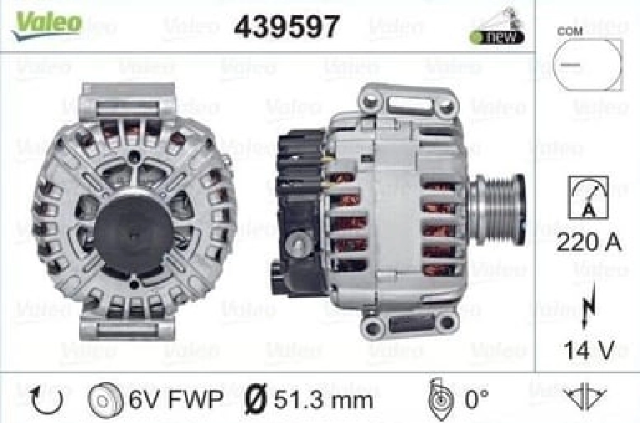 Alternatör 14V 220A Mercedes Sprinter 906 2006 ve sonrası | OEM 439597