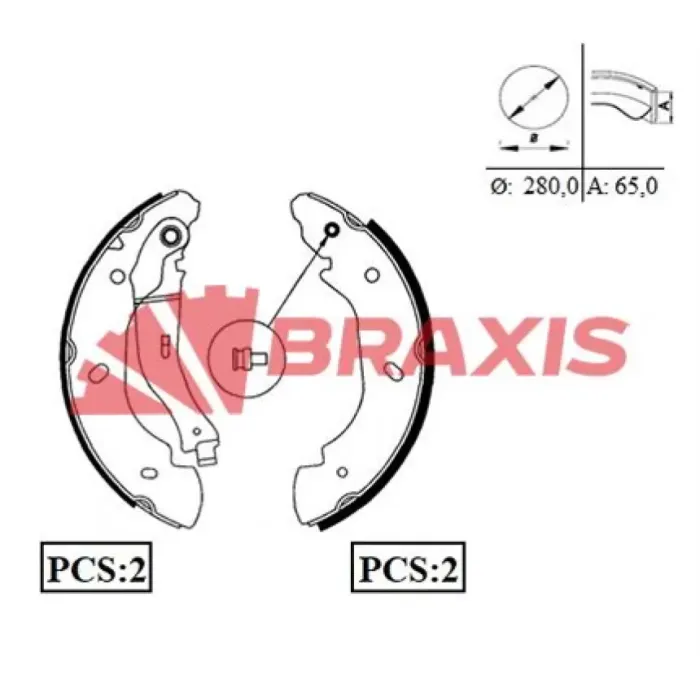 Arka Fren Pabuclu Balata Transit V184 00>06 Arkadan Ceker | BRAXIS AC0038 | OEM YC15 2200 A2D 1227046 1227046