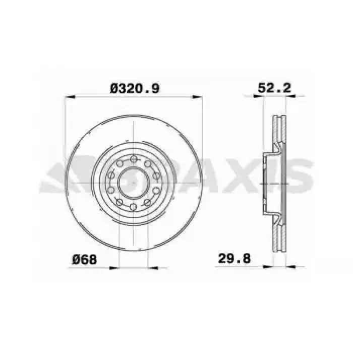 On Fren Disk Aynasi Havali A6 Avant 1.8T / 2.4T / 2.5TDI / 2.7T / 2.8 Quatro | BRAXIS AE0771 | OEM 4B3615301