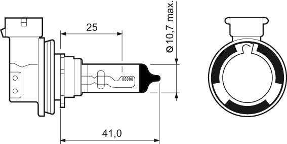 12V Standart H11 Ampul 55W | VALEO 032525 | OEM 7701049263