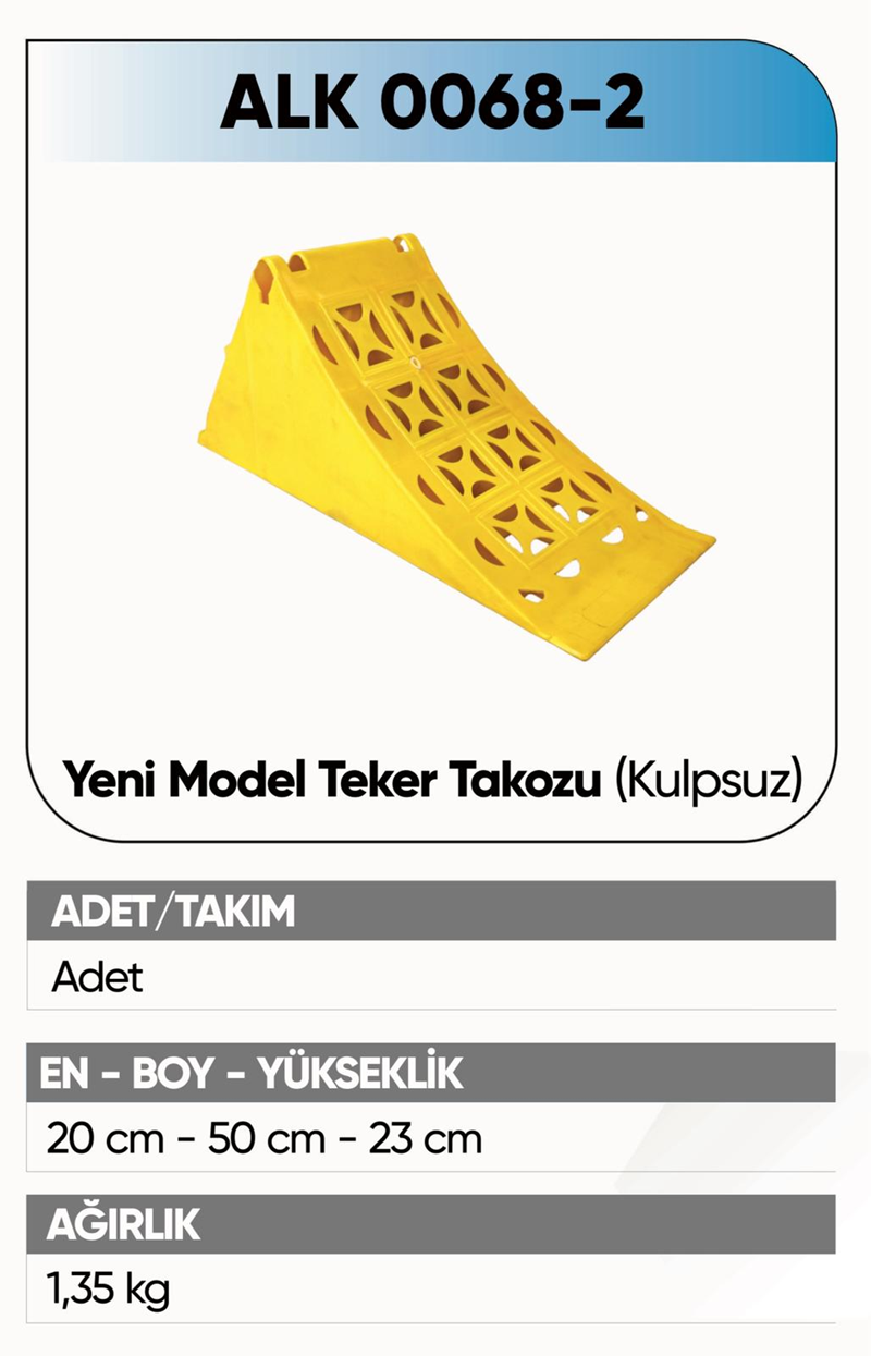 Alkotek Y.m Teker Takozu Kulpsuz B.kalite