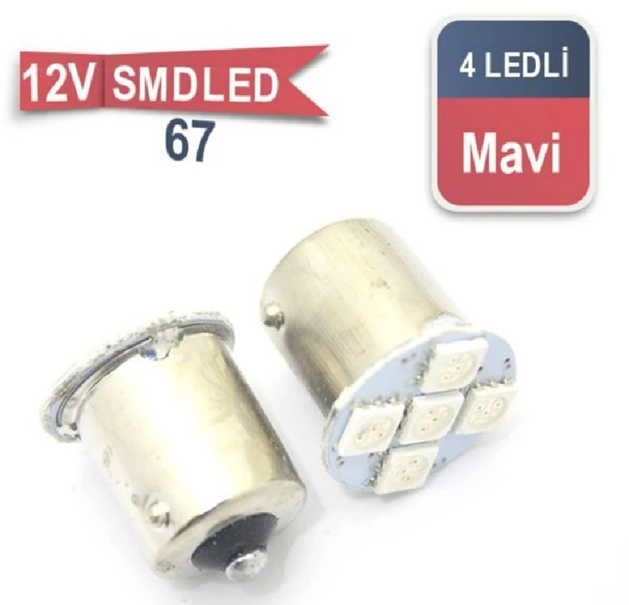 Ampul 12V 5 LED 67 Smd Mavi | OEM BR0403013