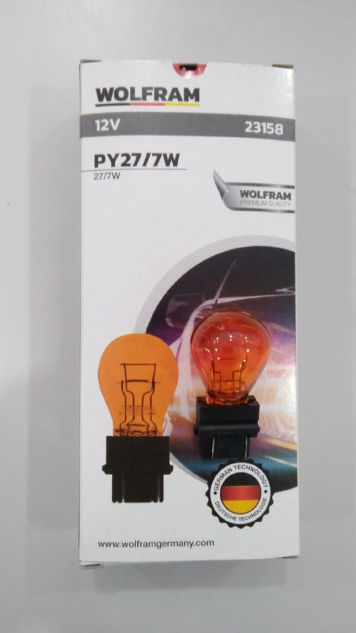 Ampul 12V 27, 7W P27, 7W Plastik Duylu U S A Tip Sarı | OEM 23158
