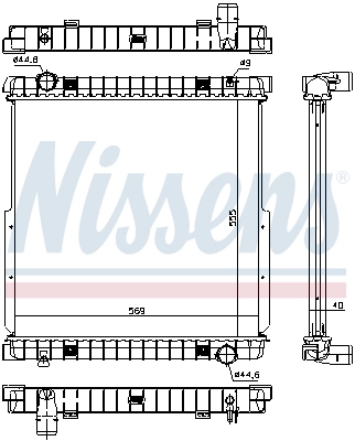 Motor Su Radyatoru Iveco Eurocargo 1 3 00>15 (Mt) / (Cercevesiz) [555X569X40] (Al Pl Brz) | NISSENS 63333 | OEM 500361626 504080547
