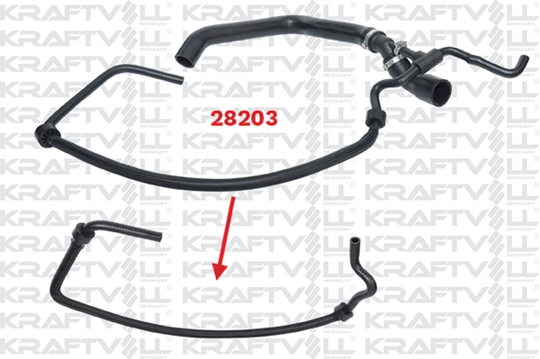 Radyator Ust Hortumu Volt 2,5 TDI 97>07 | YTT Y10903 | OEM 2D0122101A