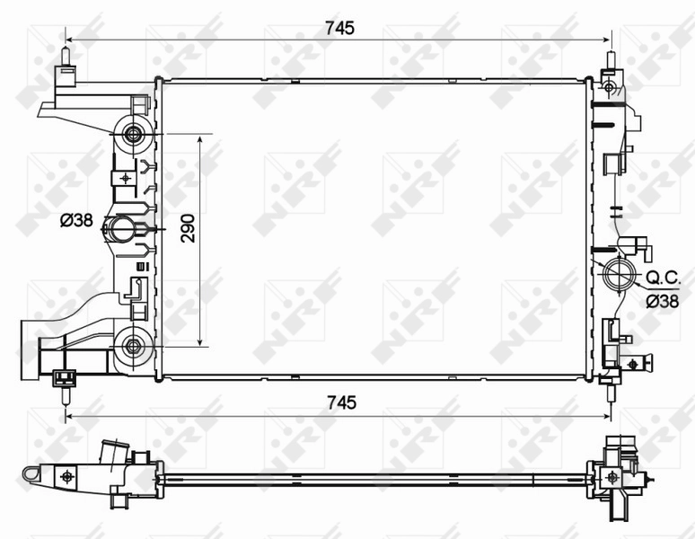 Motor Su Radyatoru A.t Astra J 10>19 A16XER - B16XER Cruze (J300) Cruze (J305) F16D 580×398×16 | NRF 53122 | OEM 1300300 1300300 13267652 13267652