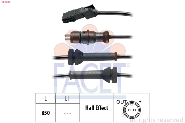 ABS Kablosu Sensoru Arka Megane 2 | FACET 21.0052 | OEM 8200296571