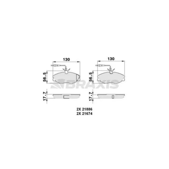 On Fren Balatasi P406 Xantia XU10J2TE ES9J4 EW12J4 (94 04) P306 Gti Xsara Vts XU10J4RS | BRAXIS AB0048 | OEM 4251.32 4251.43 4251.60 4252.06