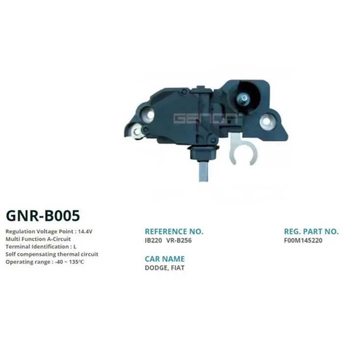 Alternator Konjektor 12V Fiat Palio - Siena - Brava - Bravo - Marea 14MM (L) | GENON GNR-B005 | OEM BOSCH F00MA45206