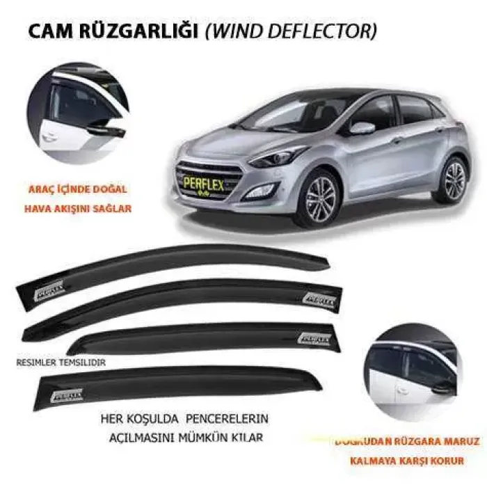 Cam Ruzgarligi Mugen Tip 4 Parça Hyundai I30 Dynamic 2012-2017 | PERFLEX PD4-HY15