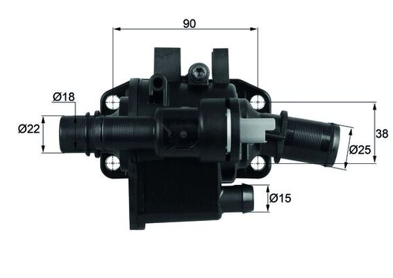 Termostat Komple Musurlu P107 P207 P307 P206 P1007 Nemo Bipper C1 C2 C3 C3 2 C3 Pluriel C4 Xsara 2 DV4TD (1,4HDI 8V) Fiesta 1,4TDCI Aygo 1,4HDI | MAHLE TH4283 | OEM 2S6Q 8A586 AD 1336.V6