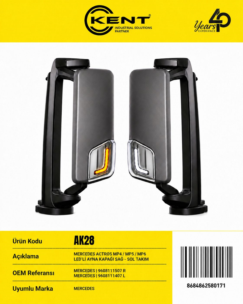 Kent Mercedes Actros MP4, MP5, MP6 Ledli Ayna Kapağı R, L