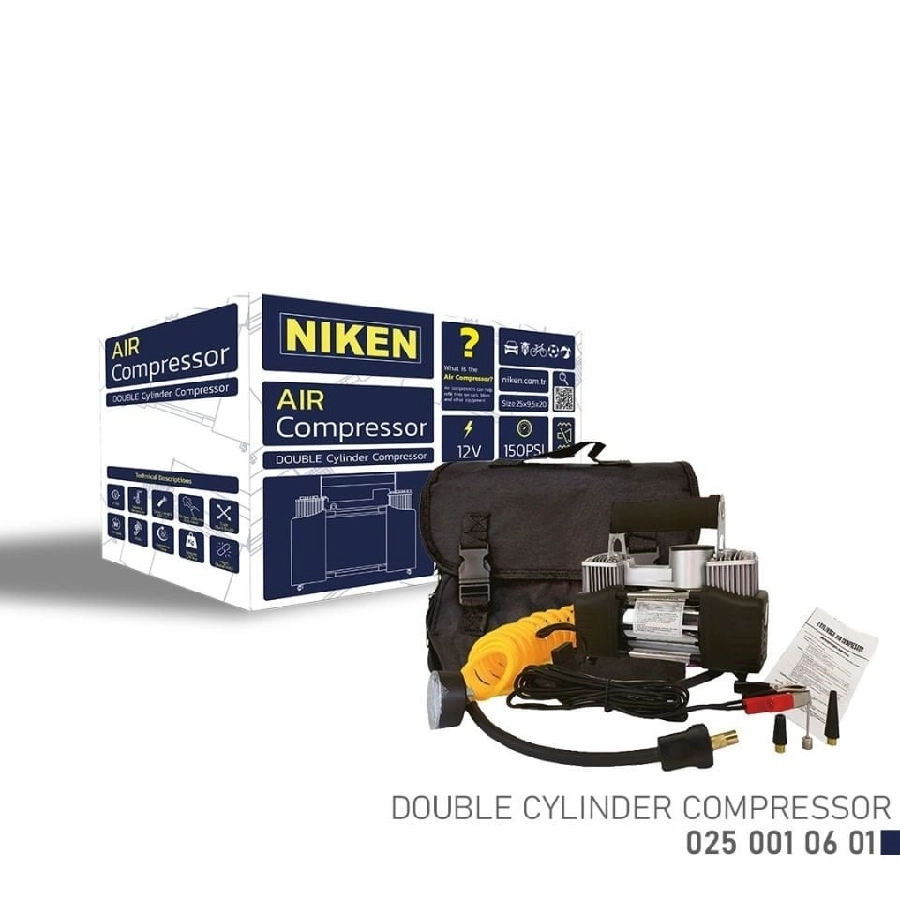 Hava Kompresörü Metal 12V Profesyonel Jumbo Çift Pistonlu 150PS | OEM 0250010601