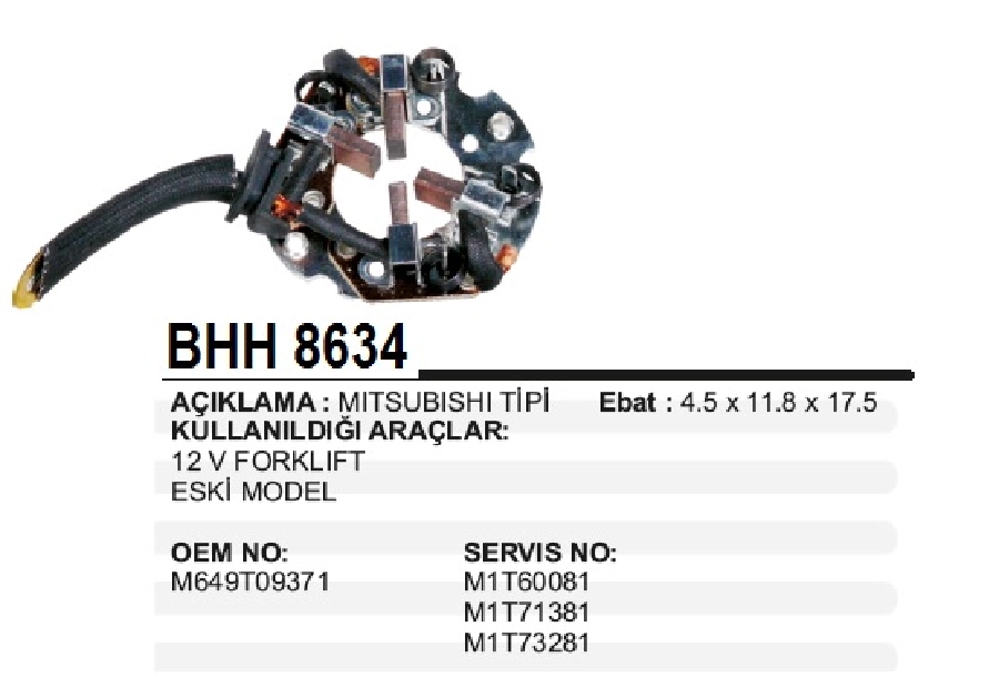Marş Kömür Yuvası Mitsubishi Forklift, Mazda 6.26 Şanz Din | OEM BHH8634
