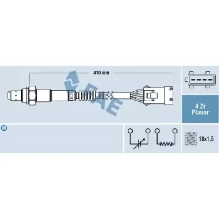 Oksijen Sensoru P206 P207 P307 P406 Picasso C2 C3 C4 Berlingo Xsara Scudo Saxo 1,4 1,6 | FAE 77282 | OEM 1618Z7 161848