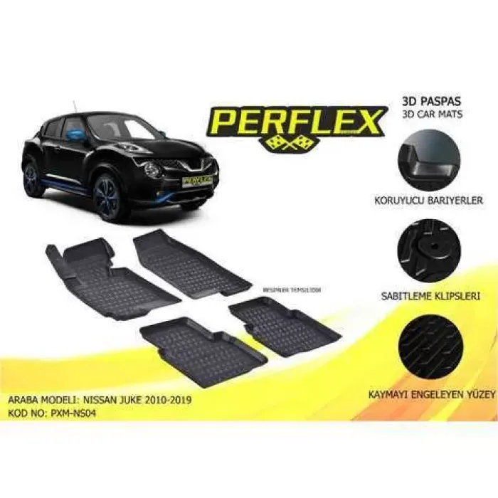 Paspas 3D Havuzlu 10-Mat Nissan Juke 2010-2019 | PERFLEX PXM-NS04