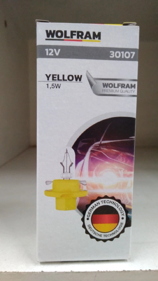 Ampul 12V MFX6 1,5W BX8.4D Duylu Ampul Sarı | OEM 30107