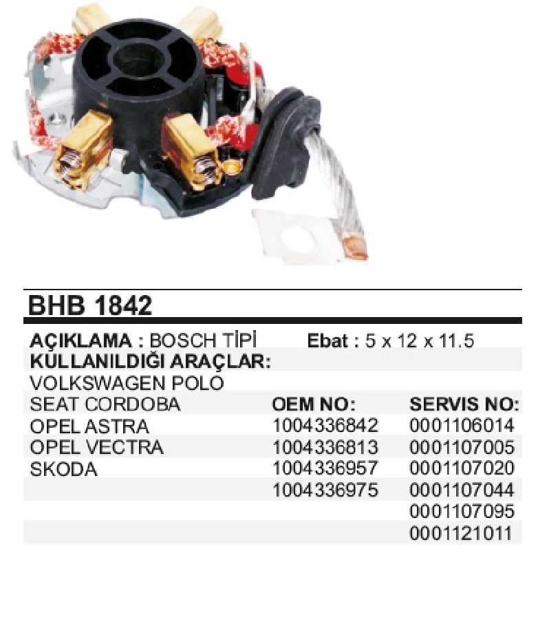 Marş Kömür Yuvası - VW Polo, Seat Cordoba, Opel Astra-Vectra, Skoda Ford Focus, Seat Toledo, VW Jetta-Passa | OEM BHB1842