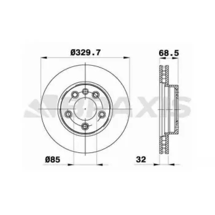 On Fren Aynasi Sol Havali (17') Cayenne 3,0TDI 3,2 / 3,6 / 4,5 / 4,8 Turbo 4,5 / 4,8 Touareg 02>16 | BRAXIS AD1005 | OEM 7L6615301D 7L6615301D 7L6615301J 95535140140 7L6615301J 95535140140
