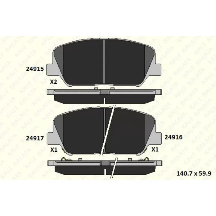 On Fren Balatasi Hyundai I30 2012-> Elantra 2010-> Kia Ceed 2012-> | KALE B 24915 173 05 ANS | OEM 581012TA20 581012TA21 581012TA61