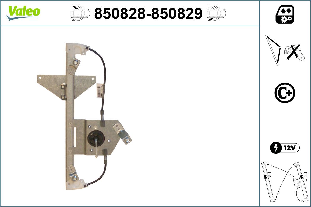Cam Mekanizmasi Elektrikli Arka Sol C4 Picasso 1,6 / 2,0 06> | VALEO 850828 | OEM 9223C0
