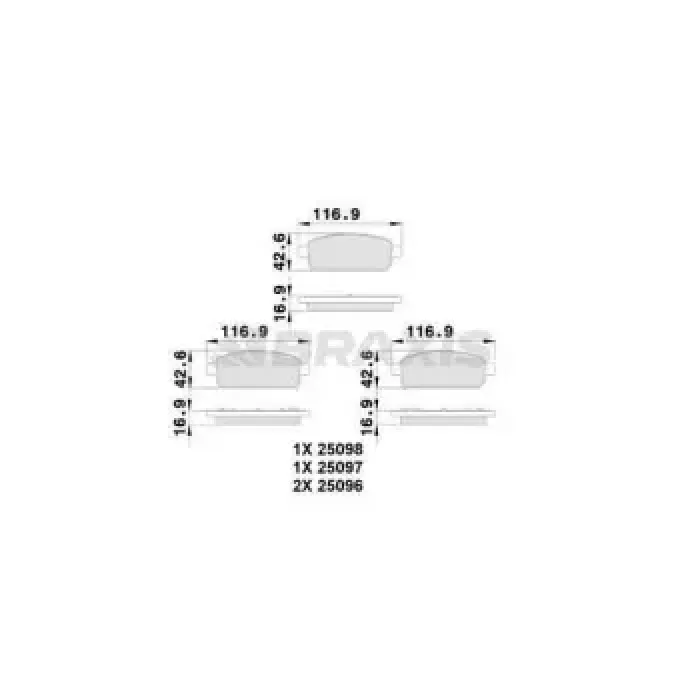 Arka Fren Balatasi Astra J Cruze Mokka | BRAXIS AB0100 | OEM 1605180 1605140 13411380 1605176