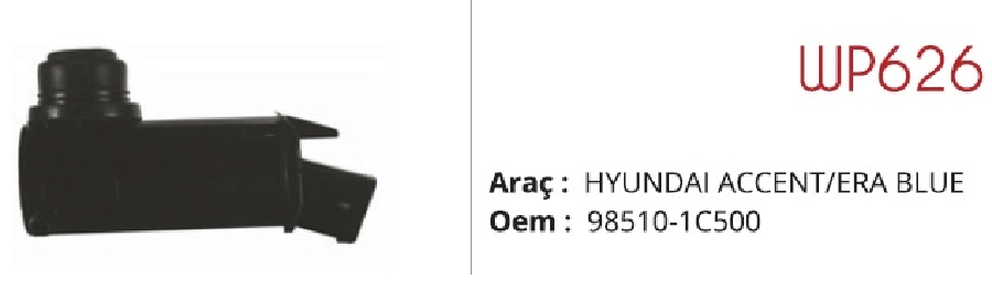 Su Fıskiye Motoru 12V Tç. - Hyundai Accent Era-H100 | OEM WP626