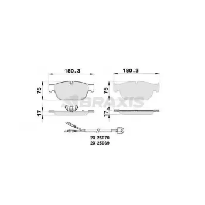 On Fren Balatasi C5 C6 P407 2.2HDI 16V / 3.0HDI 24V 94 / 09> P308 Rcz P508 EP6CDTX1.6 07 / 10> P407 Cou | BRAXIS AB0269 | OEM 4254.73