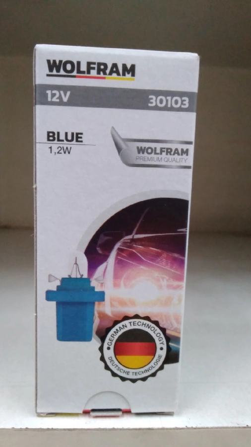 Ampul 12V Mfx 1,2W BX8.5D Duylu Ampul Mavi | OEM 30103