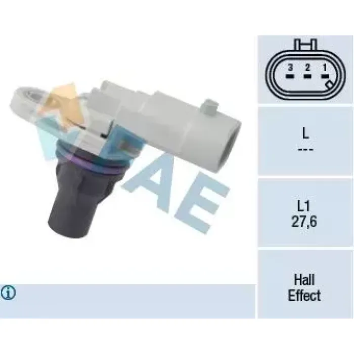 Eksantrik Mil Sensoru Nemo Bipper 1,3HDI 16V Fiorino Doblo Grande Punto Idea Panda Punto 1,3JTD Strada Agila Astra Corsa Tigra 1,3CDTI Eksantrik Devir Sensoru Z13DTJ Z13DTH Astra H Corsa C / D Meriva A | FAE 79171 | OEM 1247432 1247432 55283973