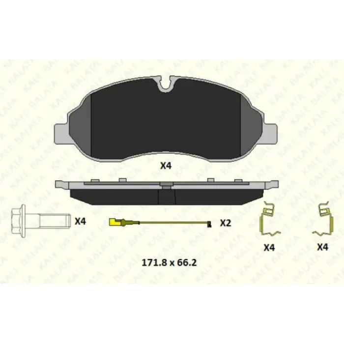 On Fren Balatasi Transit V363 14 /> Arka Ceker Çift Teker | KALE B 22034 177 24 ANS | OEM BK31 2K021 AC 1840479