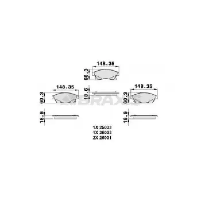 On Fren Balatasi 15 Inch Astra J Cruze Aveo T300 | BRAXIS AB0128 | OEM 1605169 13374966 13412272