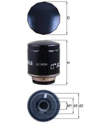 Yag Filtresi Golf V VI Jetta III Passat Tiguan Caddy III Eos Touran A3 Octavia Ibiza Scirocco 1,4 TSI | MAHLE OC593/4 | OEM 03C115561B 03C115561B 03C115561J 03C115561J