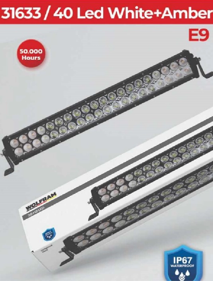 LED Bar Offroad Beyaz ve Sarı 7 Fonksiyonlu 58 900 E9 Belgeli | OEM 31633