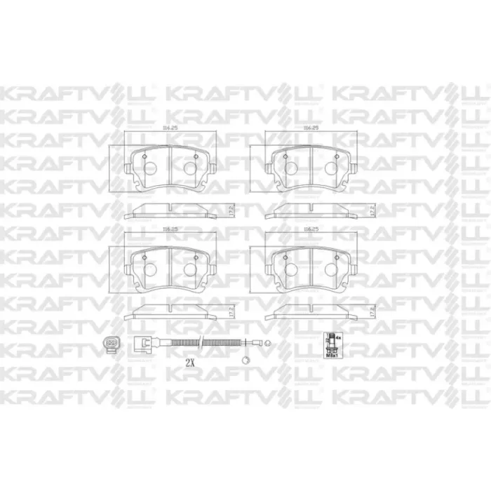 Fren Balatasi Arka Phaeton 02> | KRAFTVOLL 07010470 | OEM 3D0698451 3D0698451A